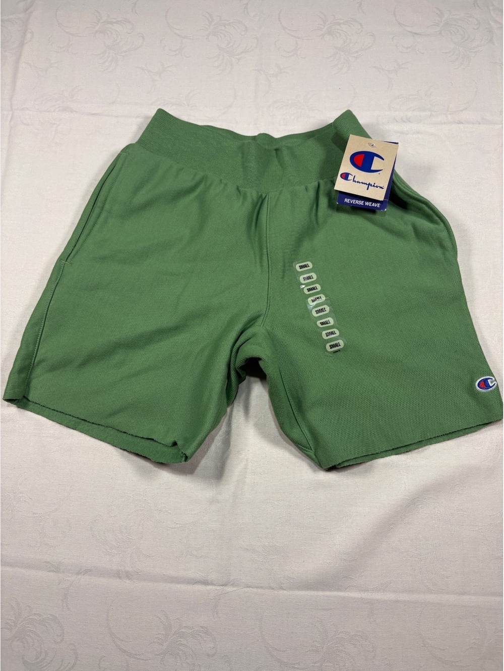 Champion Reverse Weave Mens Green Sweat Shorts Size Small